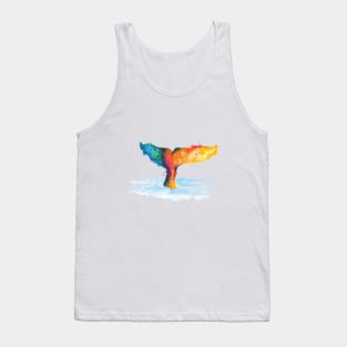 whale painted with watercolor 3 Tank Top